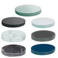 6x Runde Glas Tischsets 30cm