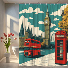 Vintage London Red Bus Shower