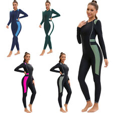 DE Damen Badeanzug Surfanzug Rashguard Langarm UV Schutz Bademode Sport Surfen