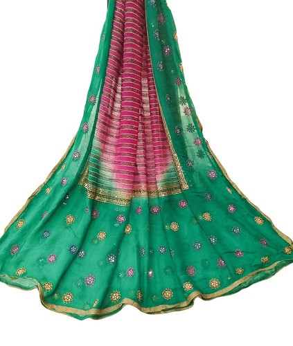 Lila georgette dupatta grün - lila,
