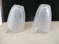 2er Set Lampenschirme Tischleuchten Glas weiß modern italienisches Design (3)