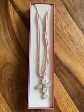 Kette und Ohrringe Silber 925 TCM Elisabeth Rosenquarz Rosa Kreuz NEU Set