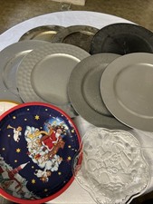 13 Adventsteller Metall Teller Konfekt Adventskranz Plastik Rot Gold Silber