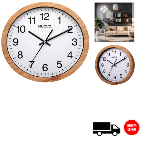 Wanduhr holzoptik zoll - wanduhr,