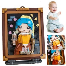 Mädchen Porträt Bausteinset Ölgemälde Montagemodell 3D Gemälde Tisch Ornament