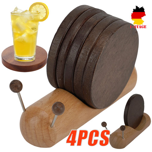 Holz untersetzer rund - 4er, set