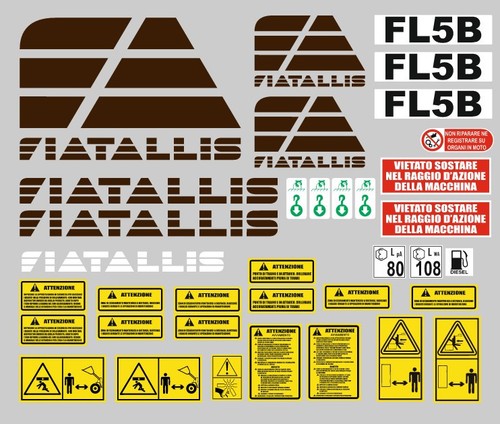 Fiat allis fl5 aufkleber - b,