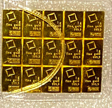 gemischt 1 Gramm x Einzel Kombi Barren Stück 24 Karat Gold .999 #2049