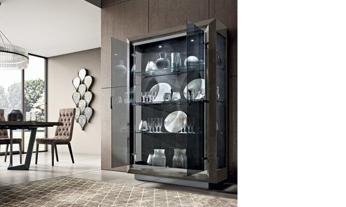 Vitrine wohnzimmerschrank grau - wohnzimmerschrank,