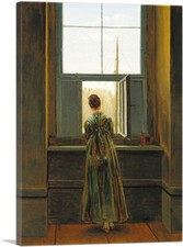 ARTCANVAS Woman at a Window