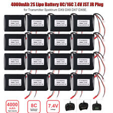 4000mAh 2S Lipo-Akku 8C/ 16C 7,4 V JST JR-Stecker für Spektrum DX9 DX8 DX7 DX6E