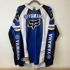 Fox Racing Yamaha Motocross Trikot Blau Schwarz Weiß Größe M Y2K