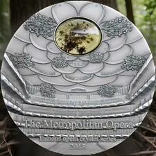 2015 PALAU 10 $ BERÜHMTER OPERA KRISTALL **METROPOLITAN OPERA** 2 OZ .999 SILBERMÜNZE