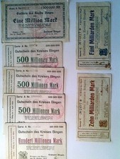 Notgeld, Kreis Bingen, 1x 1