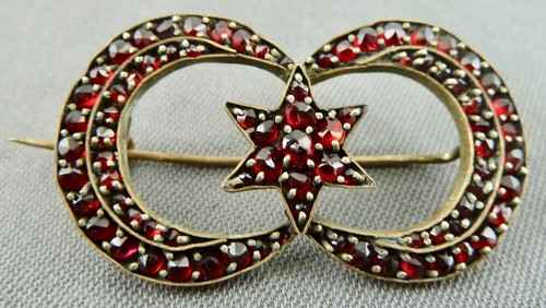 Granat brosche biedermeier - granat,