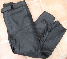 Motorrad Hose schwarz Leder
