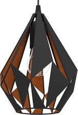 EGLO Hängelampe Carlton 1, 1 flammige Vintage Pendelleuchte 38,5cm