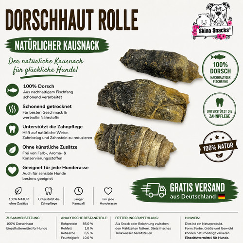 Dorschhaut rollen 100 - dorschhaut, 100%