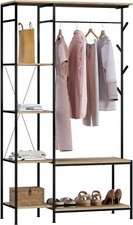 Kleiderständer 3 in 1 Garderobenständer Kleiderstange Sitzbank Ablage Haken 53wd