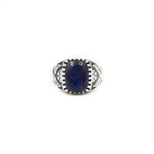 925 Silber Bandring Lapislazuli massiver Herren Schmuck Siegel Ring 22.0mm / 69