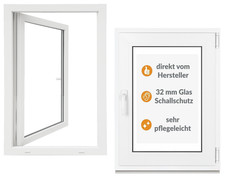 Kunststoff Fenster Kellerfenster 3-fach Weiß Dreh Kipp PREMIUM - ALLE Größen