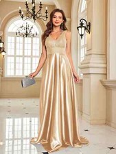 Damen Pailletten Abendkleid