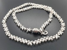 COLLIER AUS 925-/ SILBER RHODINIERT MIT ZIRKON SILBERZEIT SCHMUCKJAGD