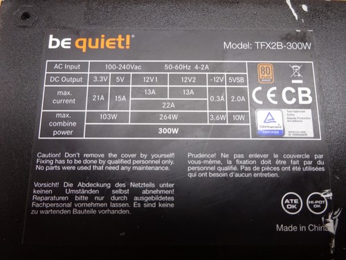 Quiet model tfx2b 300w - be,