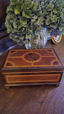 Antike Holzschatulle, Truhe, Schmuckdose, Holzkasten, Jugendstil