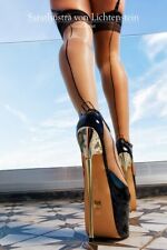 Getragen Used Giaro Slick Plateau Pumps schwarz Lack gold Metall Absatz 38/39