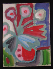 Acryl Gemälde Miklos Nemeth Ungarn Blumen Stilleben Blumentopf 46x34