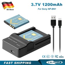 2x NP-BN1 3.7V Akku&LCD Ladegerät Für Sony Cyber-Shot DSC-QX100 QX30 QX10 NPBN1