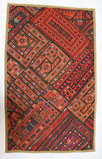 87x53 cm vintage orient Patchwork Teppich Wandbehang bettdecke Bedcover  22/37