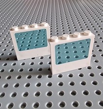 Lego City Krankenhaus Fenster Panel Mit Scheibe 2 Stück Weiß Blau 6156 P29