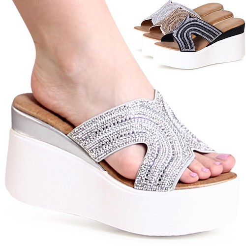 Damen keil sandaletten - sandaletten, xxl