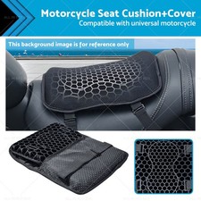 3D Mesh Motorrad Sitzkissen Komfort Kissenauflage Pad Sitzbankbezug Schwarz