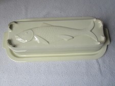 Staffel Keramik alte seltene Fischterrine Terrine Sturzform mit Tablett rechteck