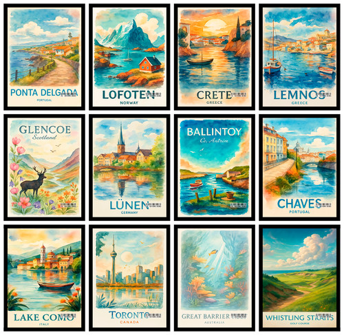 Weltstädte reise poster druck - weltstädte,