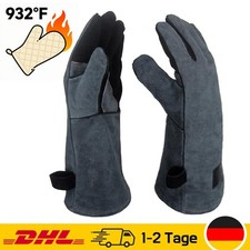 2x Grillhandschuhe Hitzebeständig Feuerfest 932°F Schutzhandschuhe Ofenhandschuh