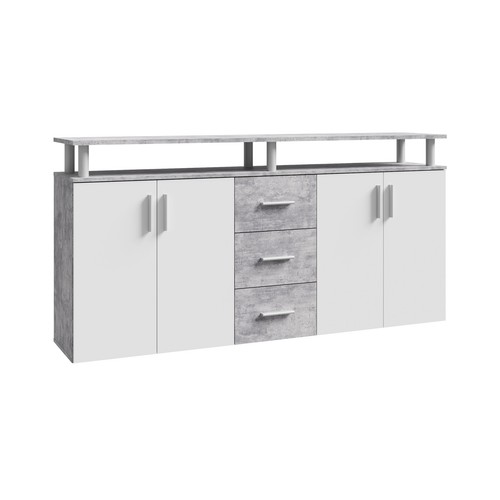 Sideboard weiß beton optik - sideboard, weiß-beton-optik