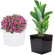 Blumentopf Hochglanz Pflanzgefäß Einsatz Übertopf 3 Farben 4 Größen Blumenkübel