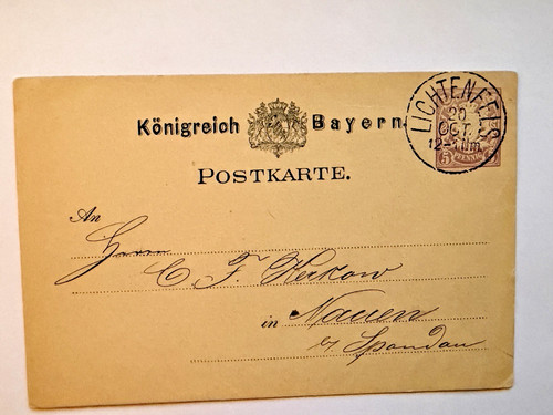 Königreich bayern ganzsache - königreich,