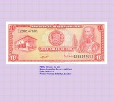 Peru  10 Soles 1972-74 AU  P