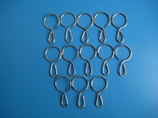 13 Stück Gardinenringe mit Haken, Metall verchromt Durchmesser 20mm Material 2mm