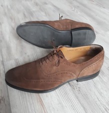 Santoni Gr. 44 Oxford Full Brogue Wildleder Schuhe Braun