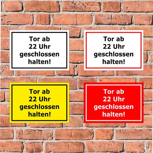 Schild tor uhr - schild, 22