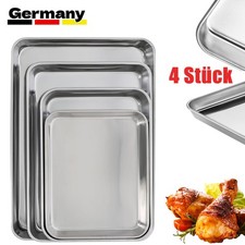 Backblech Edelstahl Ofenblech Kuchenblech Rechteckige 4er Set DIY DE