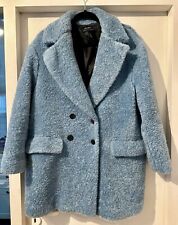 ZARA Teddy Mantel Jacke Fell blau M/L neuwertig Top  