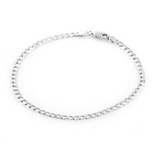 925 Sterling Silber Feine Panzerkette Armband im Diamantschliff Damen Herren 