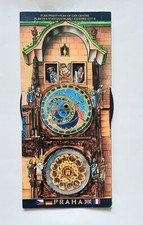 Kubasta "Pop-Up-Postkarte Prag", Astronomische Turmuhr, histor. Stadtplan -1970